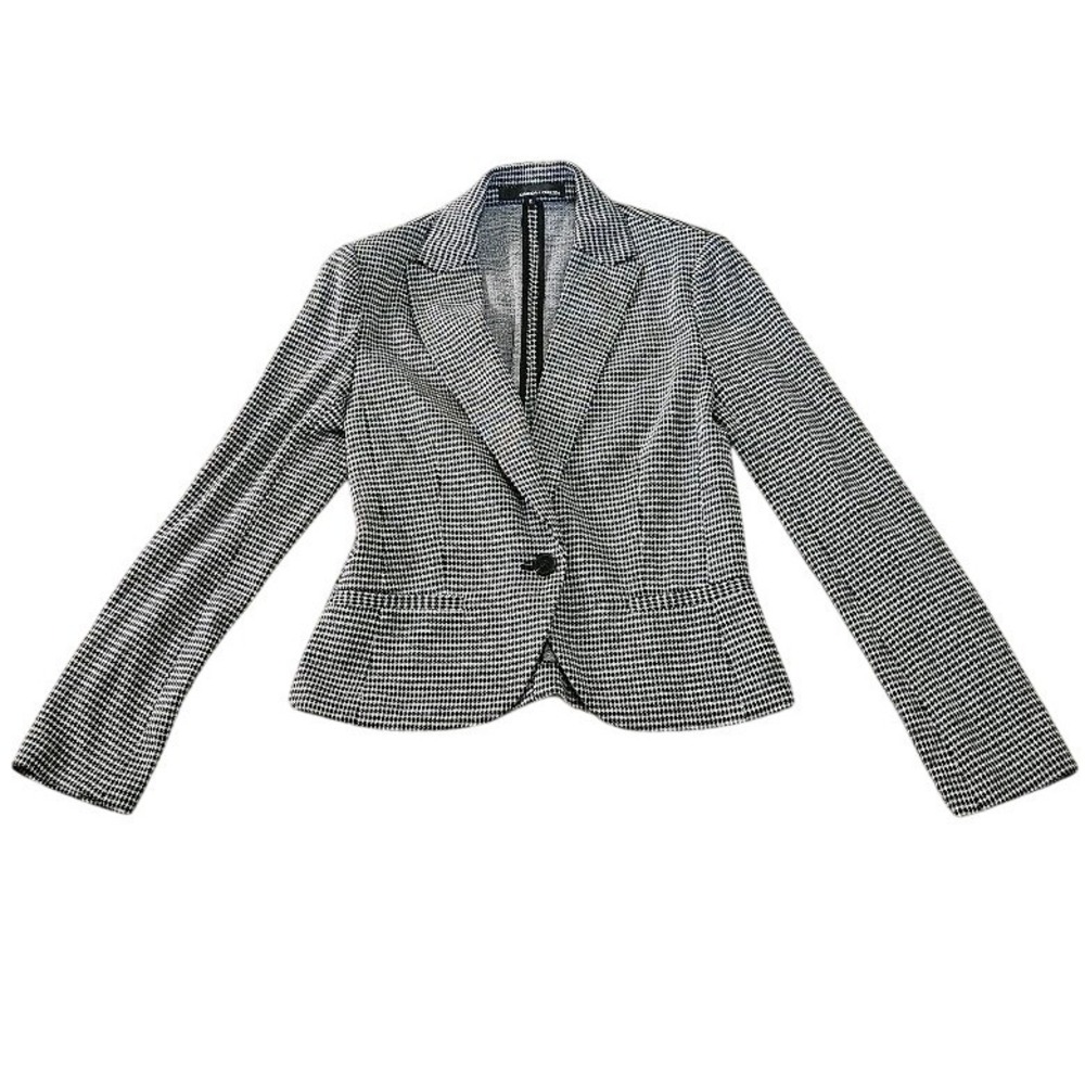 Amanda + Chelsea Black White Houndstooth Blazer Jacket Womens Small Classic